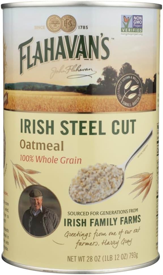 Flahavan's Irish Steel Cut Oatmeal Tin, 28-ounces (Pack of 6) - Product Image