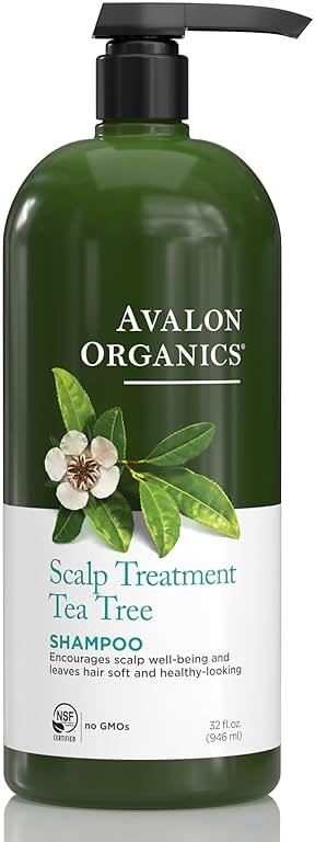 Avalon Organics Scalp Treatment Tea Tree Shampoo, Encourages Scalp Well-Being and Leaves Hair Soft, 32 Fluid Ounces - Product Image