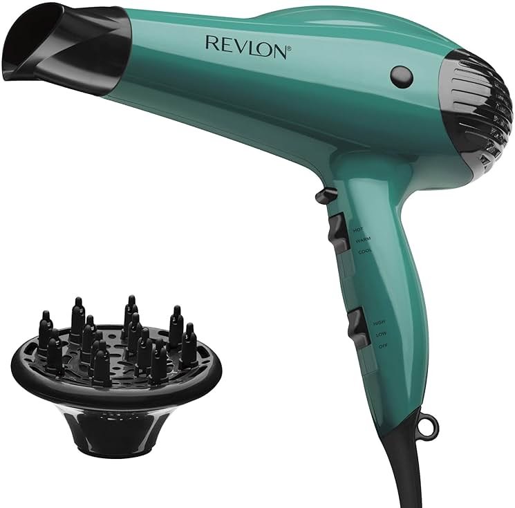 Revlon Volume Booster Hair Dryer | 1875W for Voluminous Lift and Body, (Green) - Product Image