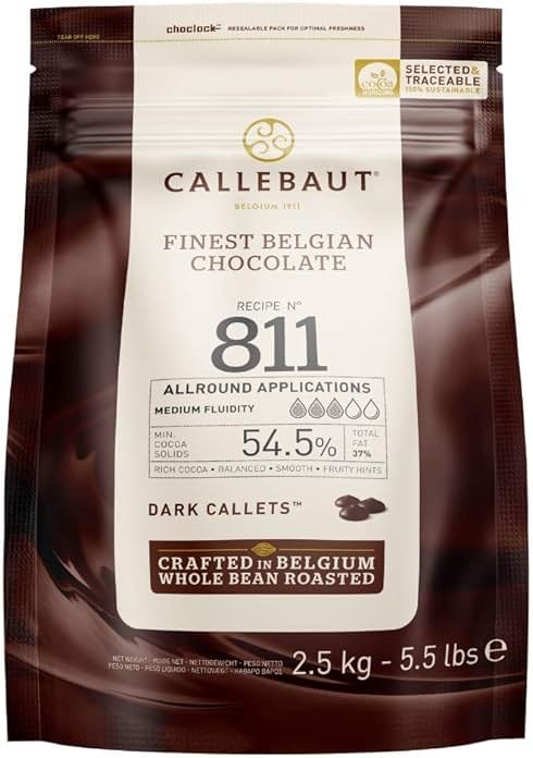 Callebaut Belgian Dark Couverture Chocolate Semisweet Callets, 54.5% - 5.5 Lbs - Product Image