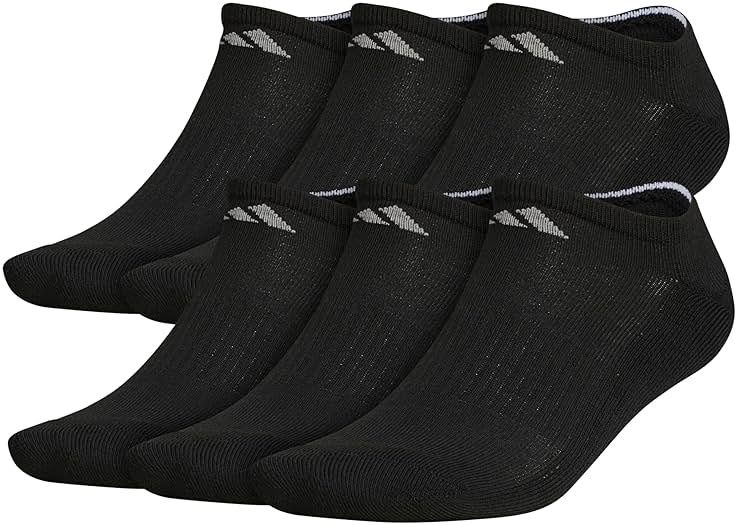 adidas Men's Athletic Cushioned No Show Socks (6 Pairs) Durable & Comfortable - Product Image