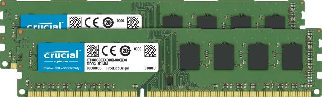 Crucial RAM 16GB Kit (2x8GB) DDR3 1600 MHz CL11 Desktop Memory CT2K102464BD160B - Product Image