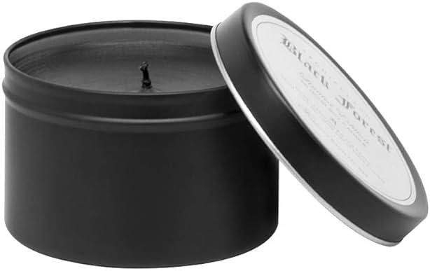 Archipelago Botanicals Black Forest Soy Wax Blend Travel Candle Tin, Dark Ebony Wood, Douglas Fir and Black Currant Scent, Clean Burning, Lead-Free Wick, 30 Hour Burn, 5.7 oz - Product Image