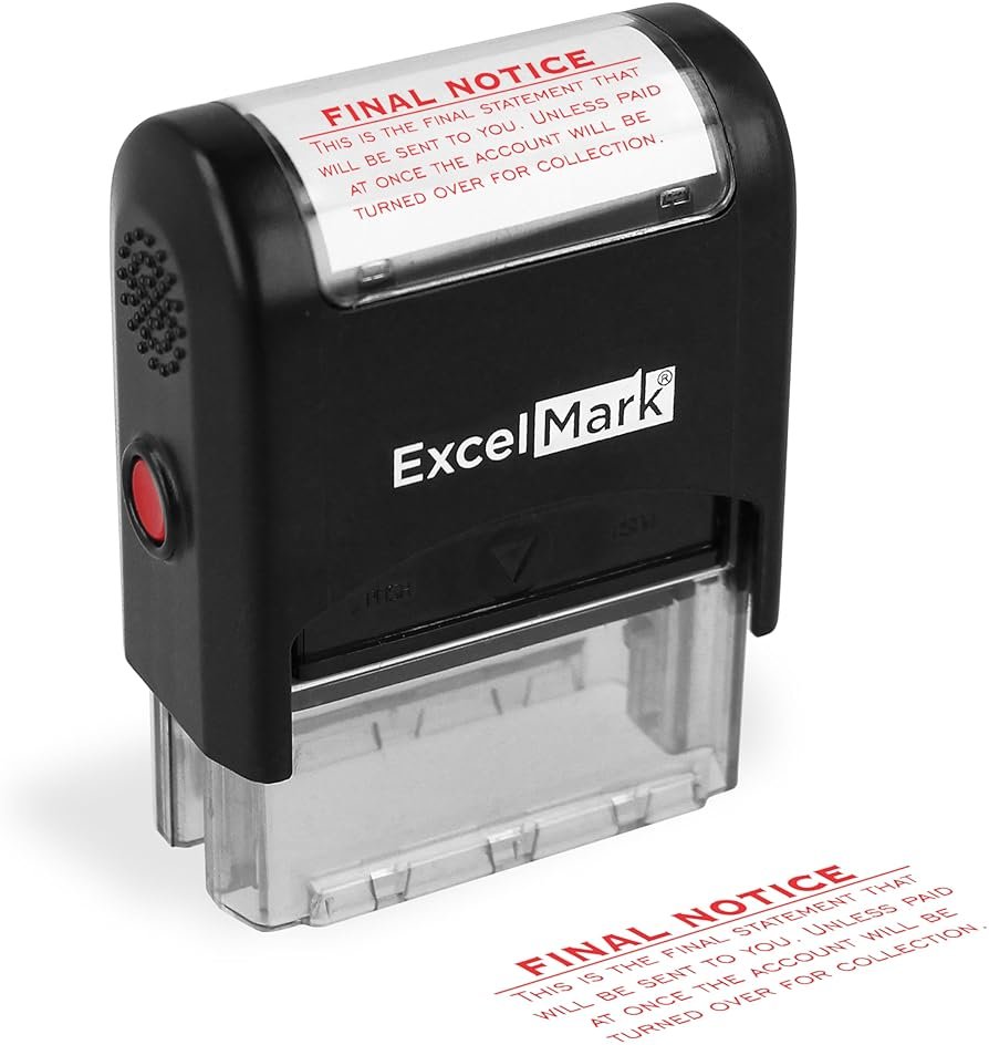 ExcelMark Final Notice Final Statement - Self Inking Bill Collection Stamp in Red Ink - Product Image