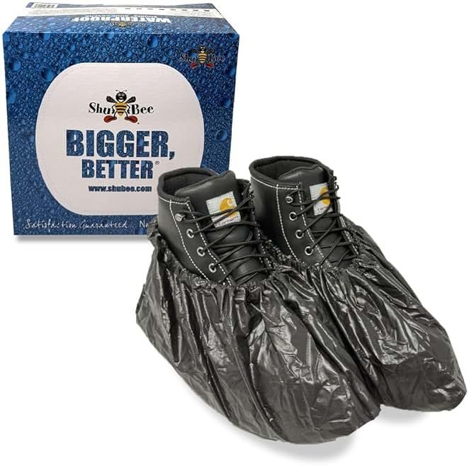 ShuBee Waterproof Shoe & Boot Covers Slip-Resistant Disposable for Plumbing Construction Floor Protection - 40 Pair - Product Image