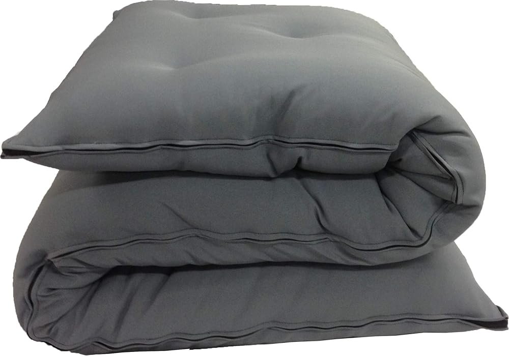 D&D Futon Furniture Cotton/Foam/Polyester Queen Size Traditional Japanese Floor Rolling Futon Mattresses 3x60x80, Gray - Product Image