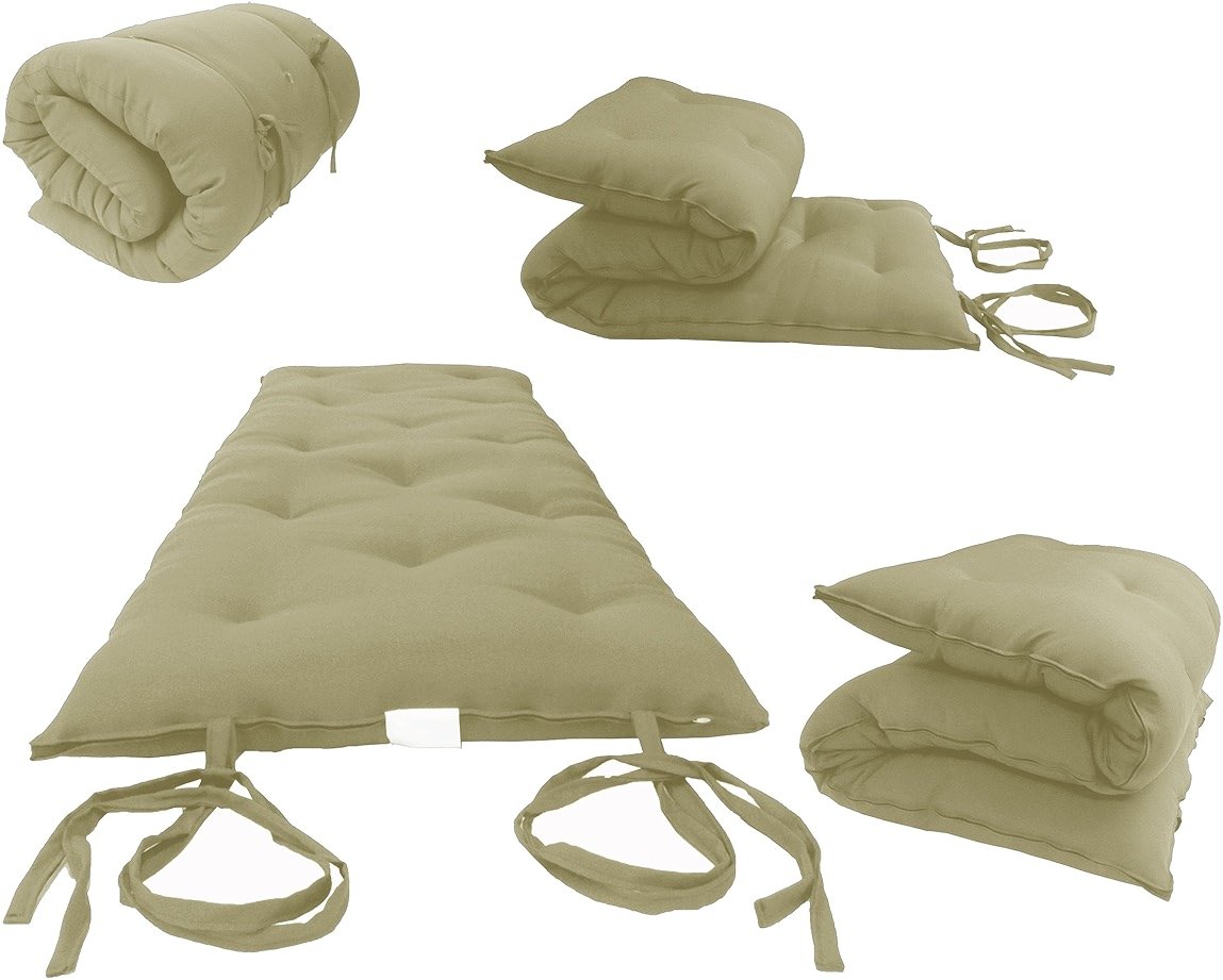 D&D Futon Furniture Queen Size Tan Traditional Japanese Floor Mattresses, Cotton/Foam/Polyester Shikifuton, Tatami, Bed, 80 x 60 x 3 - Product Image