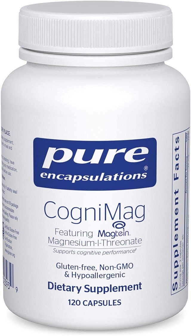 Pure Encapsulations CogniMag 120's - Magnesium-L-Threonate Supplement - Supports Brain Health & Memory* - Includes Magtein & Polyphenol Blend - 120 Capsules - Product Image