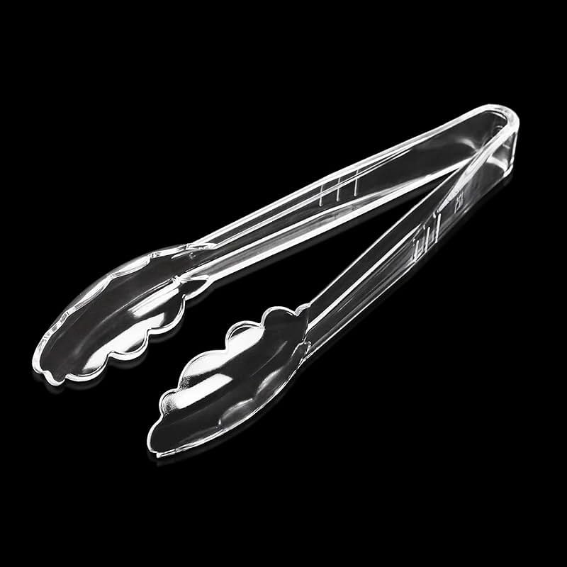 New Star Foodservice 35643 Utility Tong, High Heat Plastic, Scalloped, 9 inch, Set of 12, Clear - Product Image