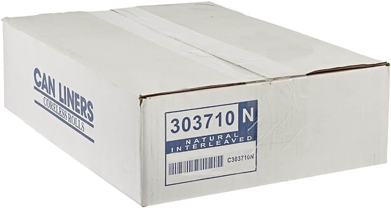 Spectrum CP303710N HDPE Institutional Trash Can Liner, 20-30 Gallon Capacity, 37" Length x 30" Width x 10 Micron Thick, Natural (Case of 500) - Product Image