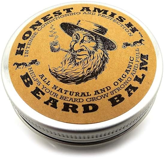 Honest Amish Beard Balm Leave-in Conditioner - Made with only Natural and Organic Ingredients - 2 Ounce Tin - Product Image