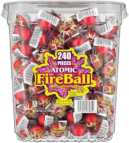 Wonka Atomic Fireball, Candy, Cinnamon Flavor, Individually Wrapped, 7.5 g (240 ct) - Product Image