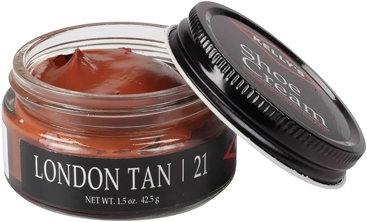 Kelly's London Tan Shoe Polish 1.5 oz - Professional Leather Shoe Cream - Product Image