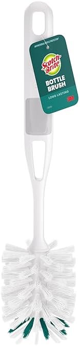Scotch-Brite Glass and Water Bottle Brush, Long-Lasting, Safe on Glassware, Shaker Bottles, Food Processors, & More, Non-Slip Handle, Durable, Reusable, Clean in Top Rack of Your Dishwasher - Product Image
