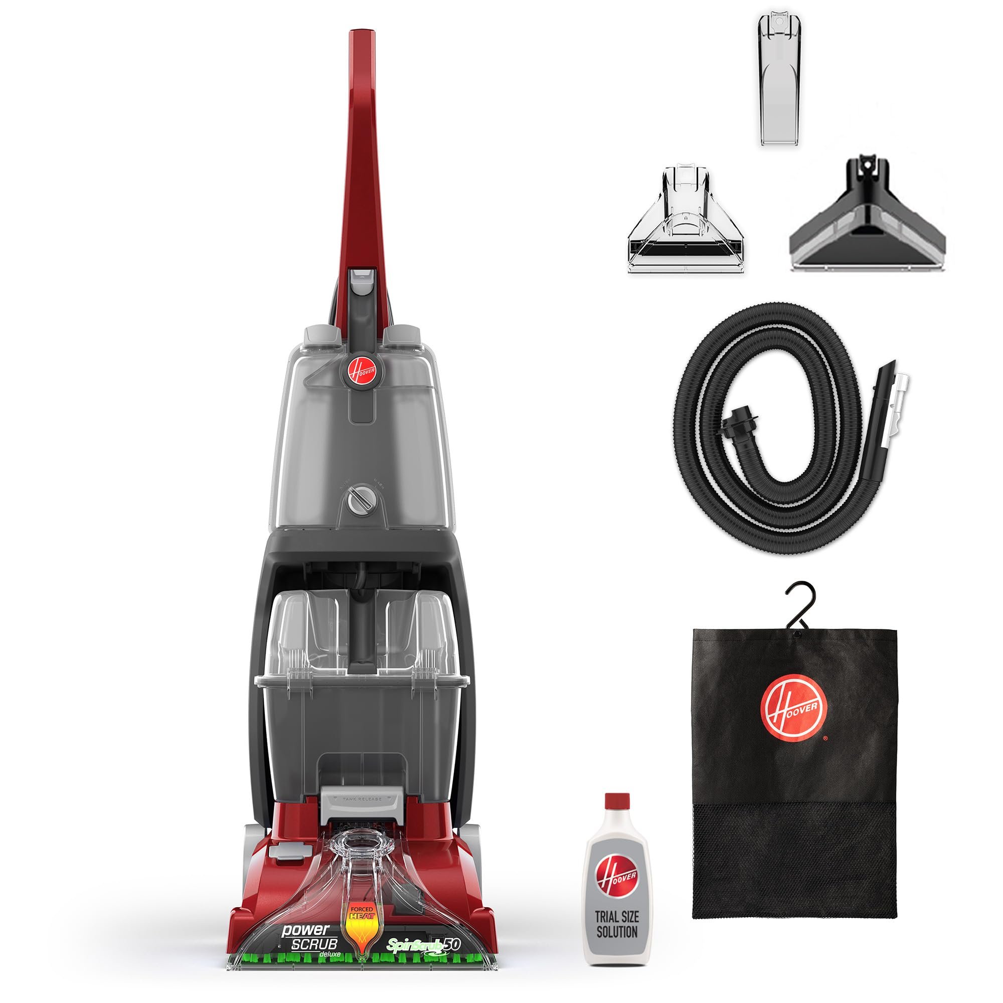 Hoover PowerScrub Deluxe Carpet Cleaner Machine, Deep Cleaning Carpet Shampooer Machine, SpinScrub Brushes, HeatForce Drying, Pet & Upholstery Tools, Pair with Hoover Carpet Cleaner Solution - Product Image