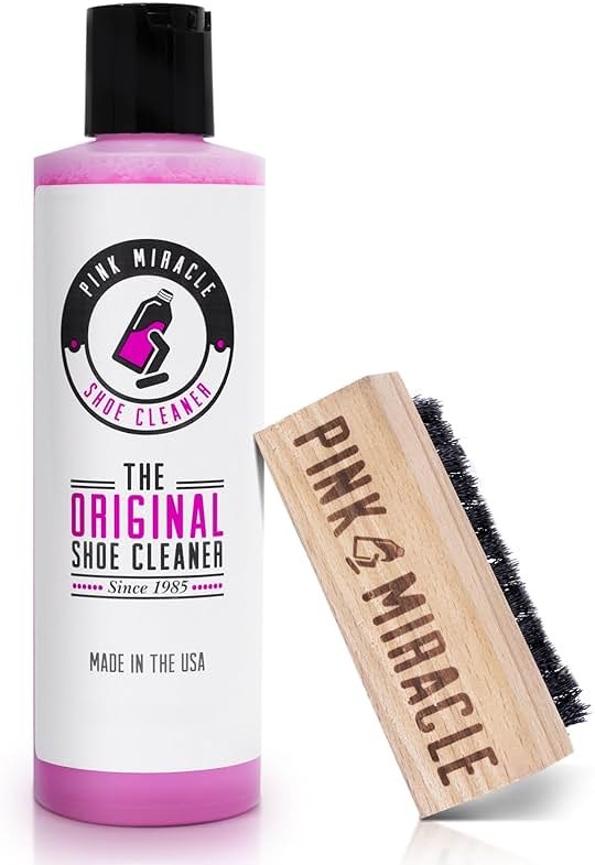 Pink Miracle Shoe Cleaner Kit with Bottle and Brush For Fabric Cleaner For Leather, Whites, Suede and Nubuck Sneakers - Product Image