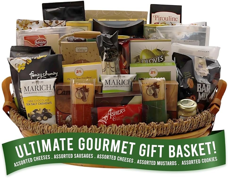 Gift Basket Village - The Best of the Best Gourmet Gift Baskets - Food Gift Basket Loaded with Crackers, Wafers & Spreads - Food Gift Baskets for Any Occasion - Made in USA - Ideal Gourmet Gift Basket - Product Image