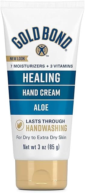 Gold Bond Healing Hand Cream with Aloe, Rich Moisturizer for Dry to Extra Dry Skin, Hydration that Lasts Through Handwashing, Non-Greasy, Dermatologist Tested, Light Scent, 3 Oz On-The-Go Tube - Product Image