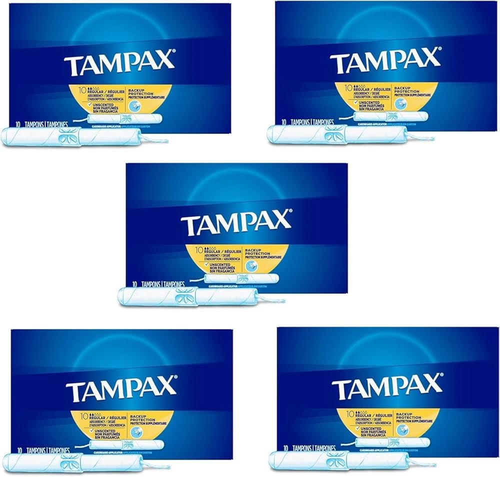 Tampax Tampons Regular Absorbency - 10 ct, Pack of 5 - Product Image