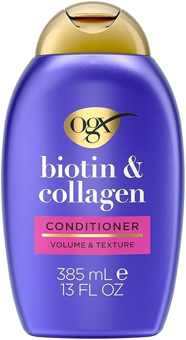 OGX Thick & Full + Biotin & Collagen Volumizing Conditioner, Nutrient-Infused Conditioner with Vitamin B7 Biotin Gives Hair Volume & Body for 72+ Hours, Sulfate-Free Surfactants, 13 fl. Oz - Product Image