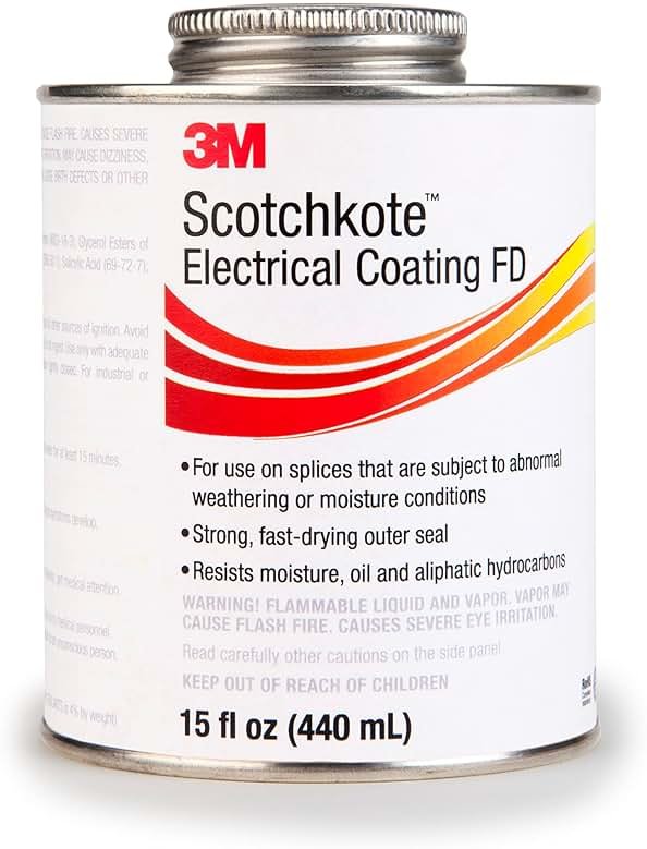 3M Scotchkote Electrical Coating FD, Fast-Drying Liquid, Flexible Sealant and Bonding Agent, Self-Contained Applicator, 15 oz. can - Product Image