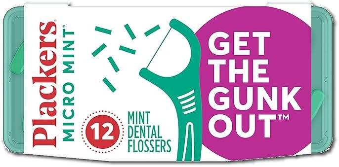 Plackers® Micro Line® Floss Picks - Intense Mint, Floss Fiber Made Without PTFE, 12 Count - Product Image