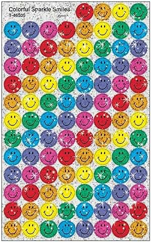 Trend Colorful Smiles Sparkle superSpots Stickers, Classroom Incentives, 400 Count - Product Image