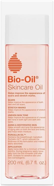 Bio-Oil Skincare Body Oil Serum, Face and Body Moisturizer with Vitamin E & A, for Scars, Stretch Marks, Sensitive Skin, All Skin Types, Dermatologist Recommended, Non-Comedogenic, 6.7 Oz - Product Image