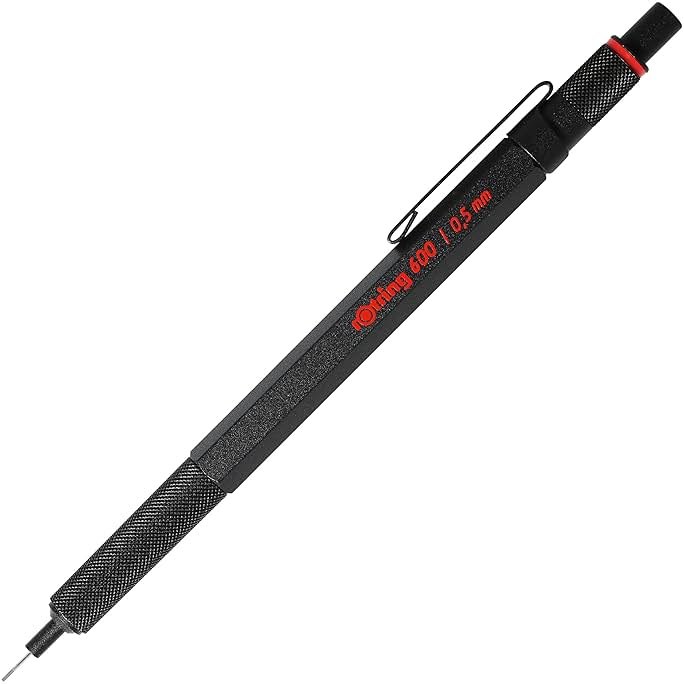 rOtring 600 Mechanical Pencil, 0.5mm, Black Barrel - For Writing, Drafting, Engineering, Architecture Professionals - Product Image