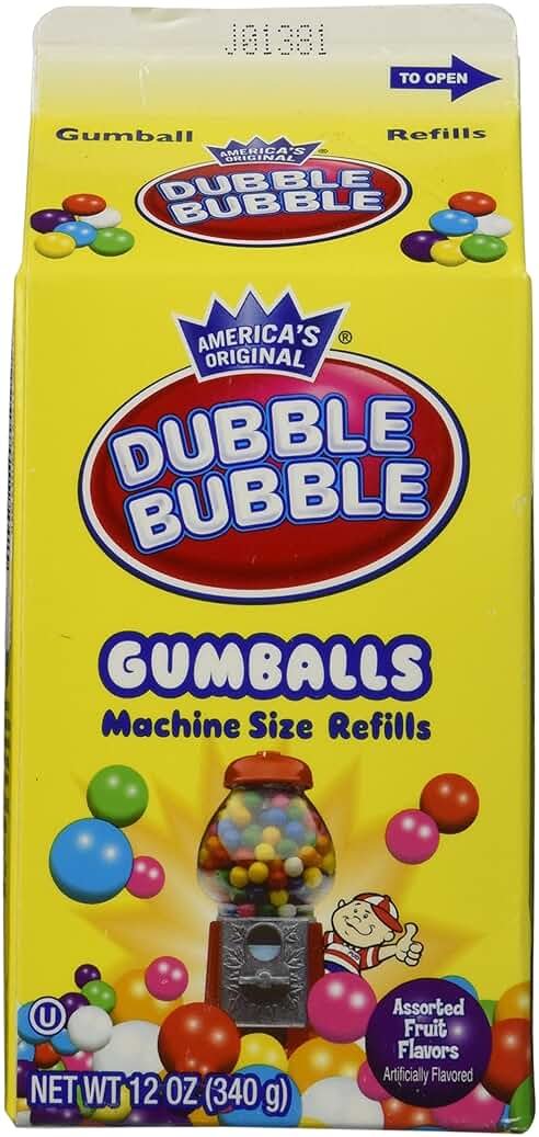 Dubble Bubble Gumballs Machine Size Refills 12 oz. Carton - Product Image