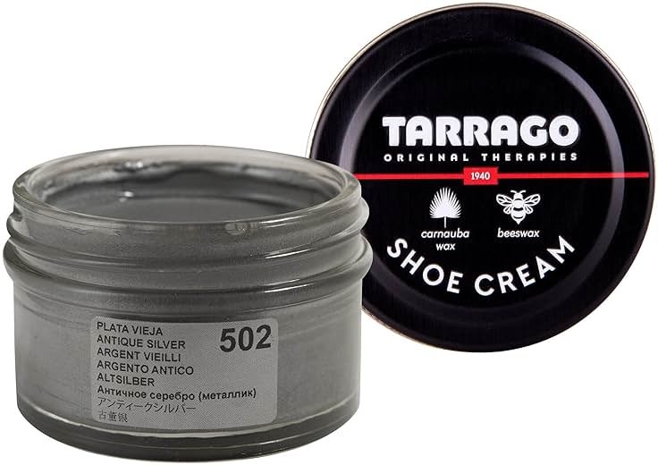 Tarrago Shoe Cream Professional Shoe Polish for Leather Boots, Shoes, Purse, Furniture Eco Friendly Leather Conditioner 1.7oz - Antique Silver Metallic #502 - Product Image