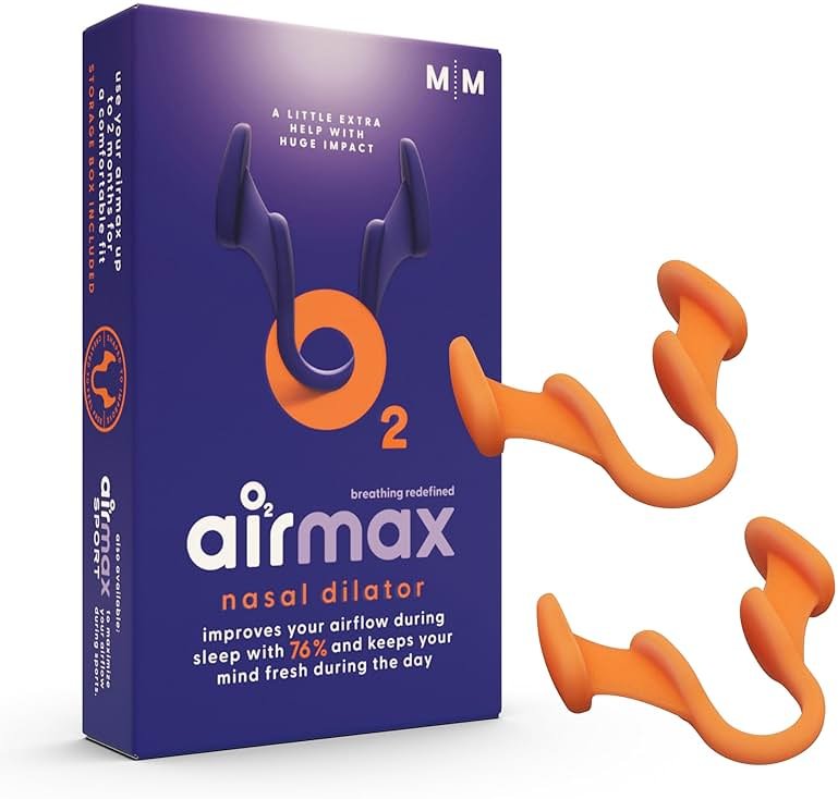 Airmax Unisex Classic Nasal Dilators Two-Pack - Anti Snoring Device for Men and Woman - Improves Airflow - Orange - Medium - Product Image