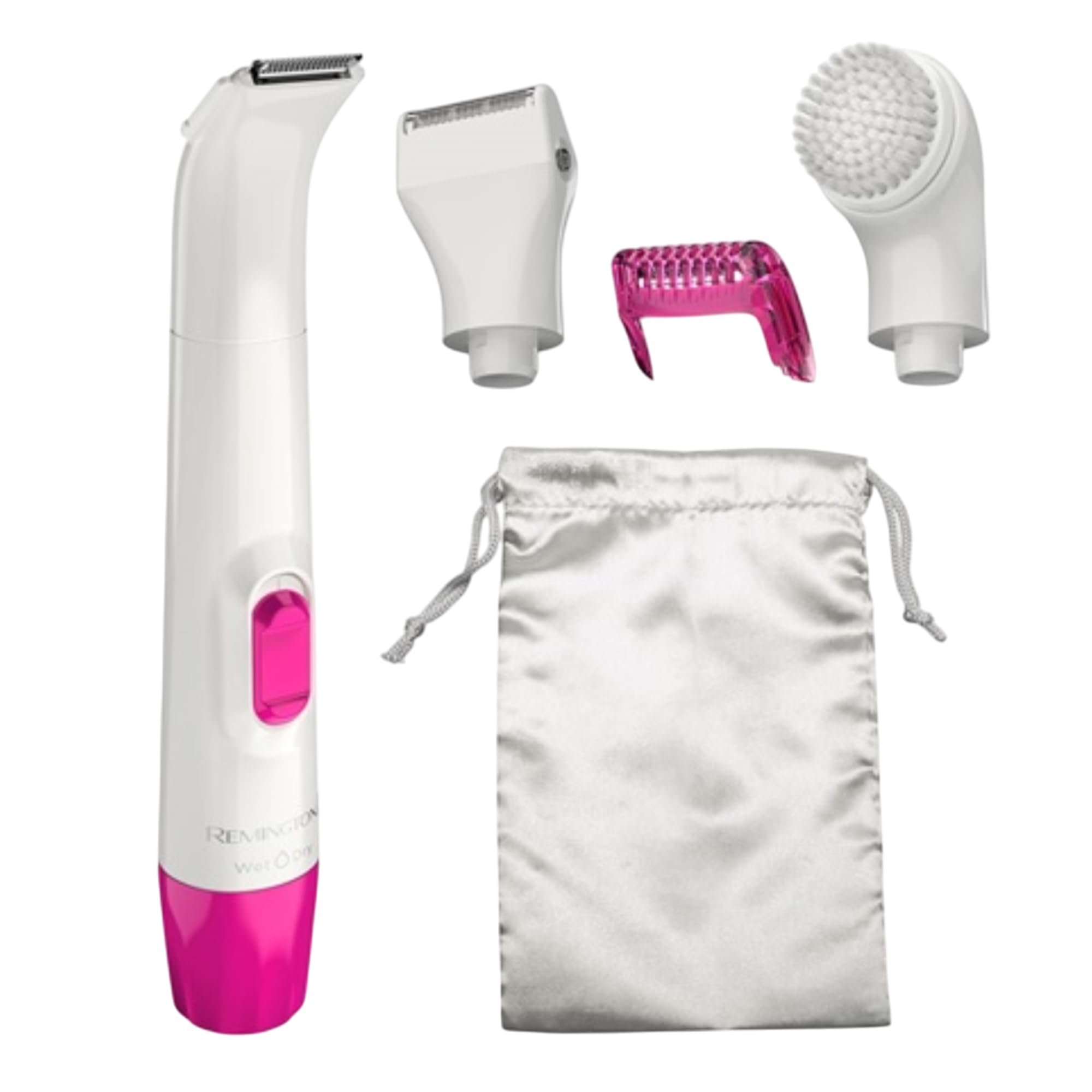 Remington Smooth & Silky Body & Bikini Kit, Cordless bikini trimmer and shaver for women, Waterproof for grooming in the shower, White/Pink - Product Image