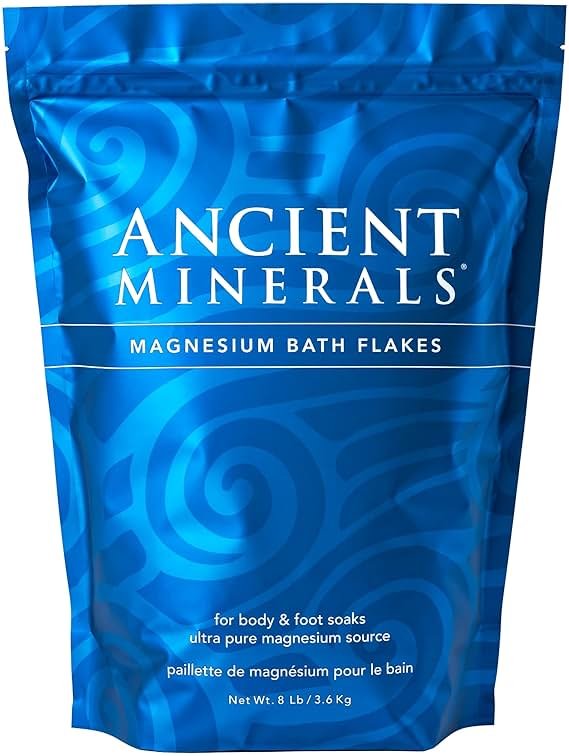 Ancient Minerals Magnesium Bath Flakes – Pure Zechstein Magnesium Chloride for Soaking and Whole-Body Replenishment, 8 lb Bag - Product Image