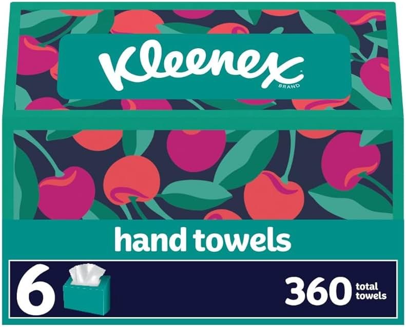 Kleenex Disposable Paper Hand Towels, 6 Boxes, 60 Tissues per Box (360 Total Tissues), Packaging May Vary - Product Image