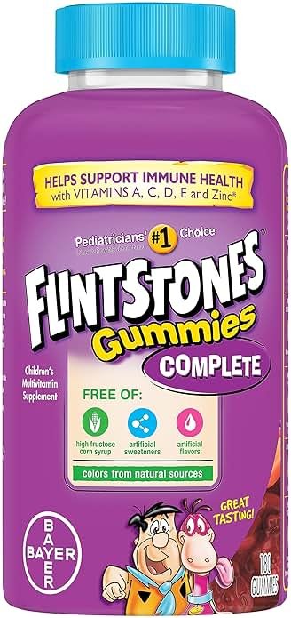 Flintstones Vitamins Complete Gummies, Kids Vitamins for Toddlers and Children, Kids Multivitamin Gummies with Vitamin A, B6, B12, C, E & Zinc, 180 Count - Product Image