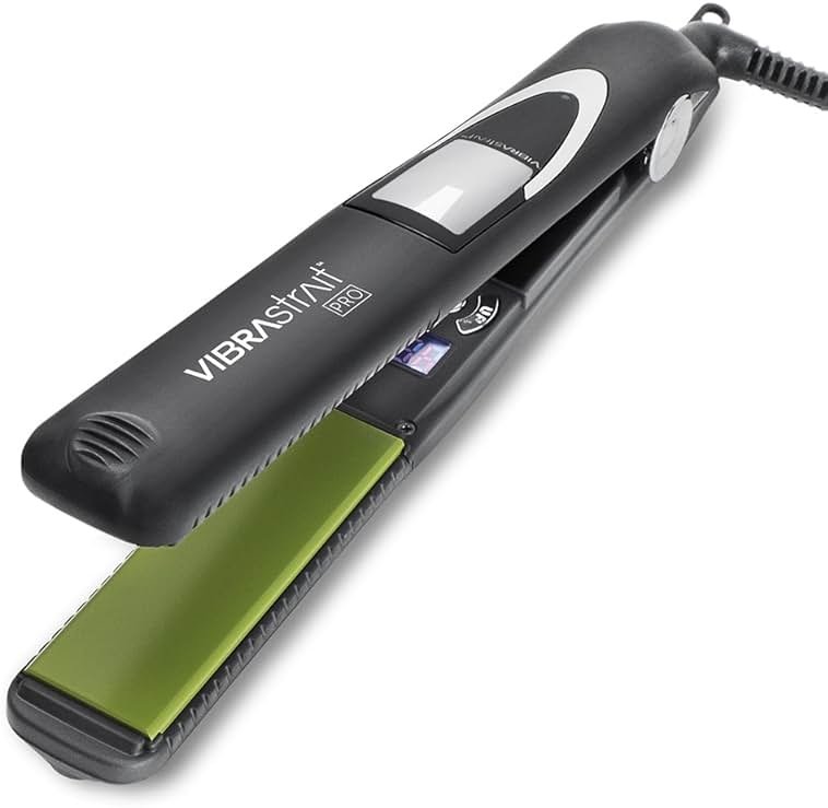 Vibrastrait Pro Vibrating Ceramic Tourmaline Ionic Flat Iron, 1-inch - Fast, Frizz-Free Ceramic Hair Straightener with Easy, Gentle Glide for Waves, Curls, Smooth Hair - Professional Styling Tools - Product Image