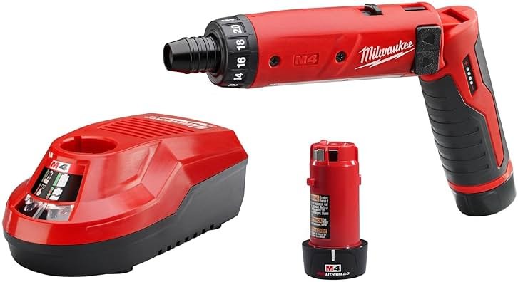 Milwaukee 2101-22 M4 1/4 Hex Screwdriver Kit W/2 Bat - Product Image