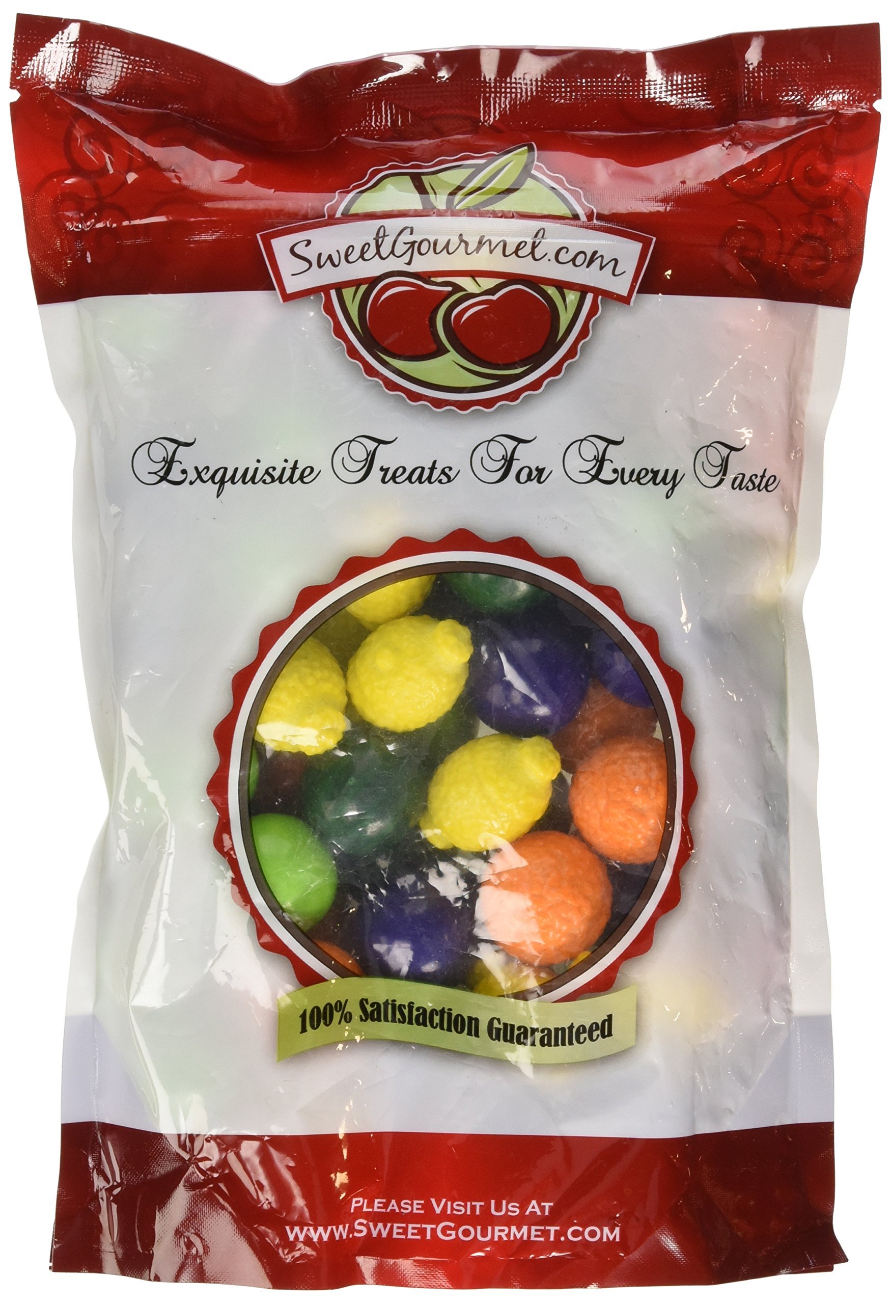 SweetGourmet Assorted Fruit Shaped Gum Filled with Candy, 1.5-Pound Bulk Bag, Seedling Gumballs - Product Image