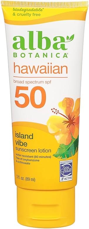 Alba Botanica Sunscreen Lotion, SPF 50, Island Vibe, 3 Oz - Product Image