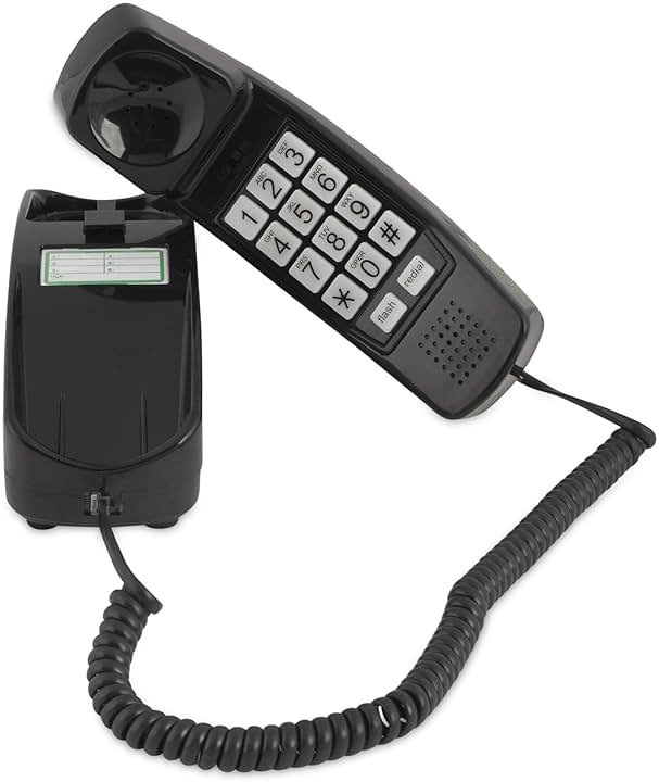 iSoHo Big Button Corded Phone for Seniors – Easy-to-Use Landline with Lighted Keypad, Ergonomic Handset & No Power Needed – Retro Home Phone for Elderly, Visually Impaired & Hard of Hearing, Black - Product Image