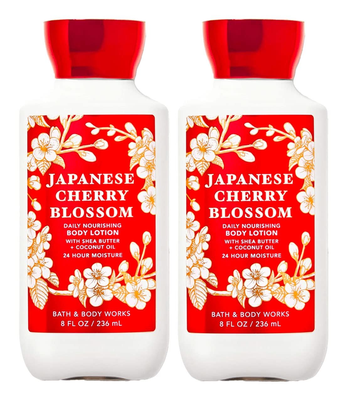 Bath & Body Works Japanese Cherry Blossom Body Lotion, Lightweight Daily Moisturizer with Shea Butter & Coconut Oil, Iconic Floral Scent, 8 fl oz - 2 Pack - Product Image