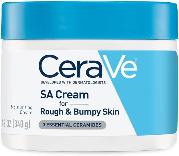 CeraVe Moisturizing Cream with Salicylic Acid, Exfoliating Body Cream with Lactic & Hyaluronic Acid, Niacinamide, and Ceramides, Fragrance Free & Allergy Tested, 12 Ounce - Product Image