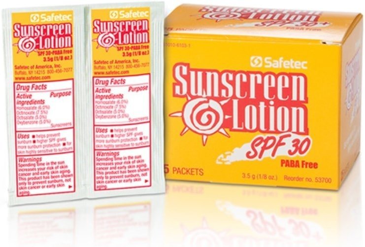 Safetec Sunscreen Lotion 53700 3.5 Gram Packets SPF 30 - (Box of 25) - Product Image