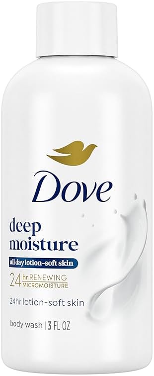 Dove Body Wash Deep Moisture for 24hr Lotion-Soft Skin Moisturizing Skin Cleanser with No Sulfates No Parabens 3 oz - Product Image