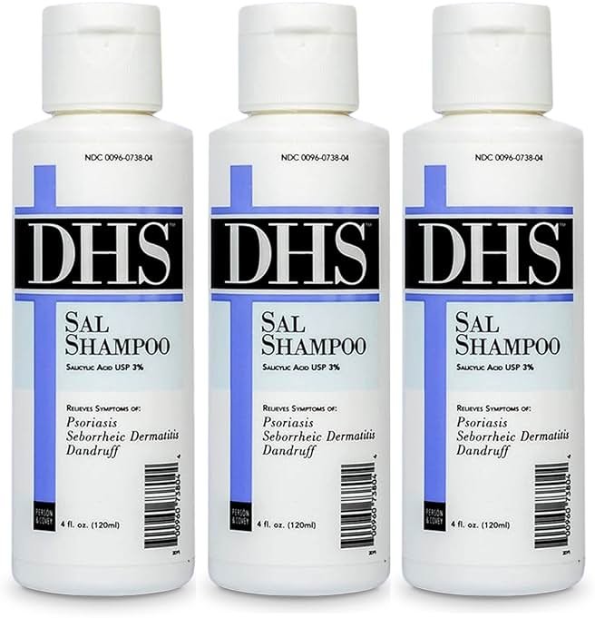 DHS SAL Shampoo - Maximum Strength for Psoriasis, Eczema, and Dandruff/Medicated Anti-Dandruff Shampoo Reduces Oil, Treats Itchy Scalp with Salicylic Acid/PBA-free, Fragrance-free / 4oz - Product Image