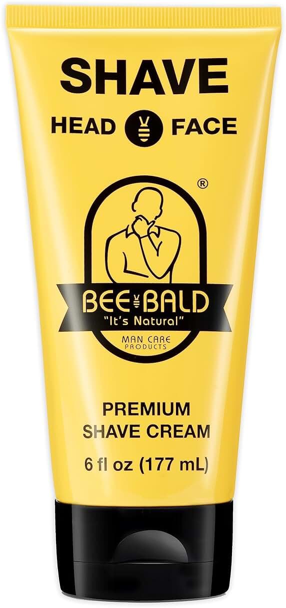 Bee Bald SHAVE Premium Shaving Cream Goes On Light & Slick That's Incredibly Smooth & Quick For Both Face And Head, 6 Fl Oz - Product Image