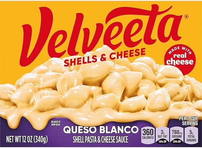 Velveeta Shells & Cheese Queso Blanco Shell Pasta & Cheese Sauce, 12 oz Box - Product Image