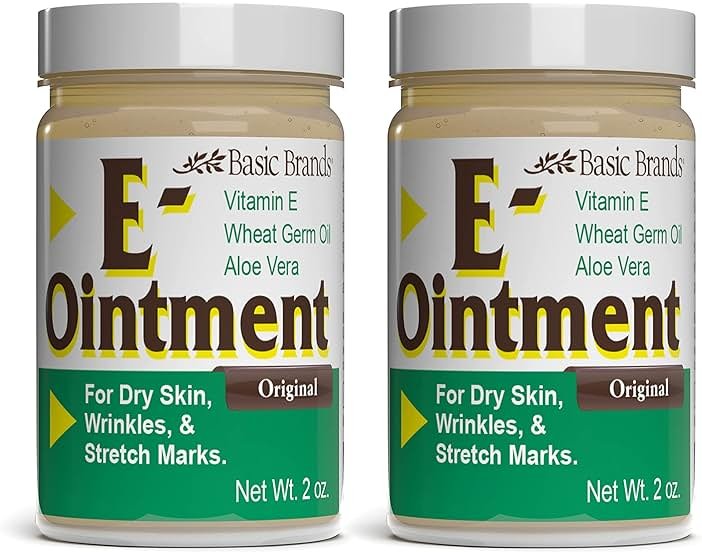 Basic Brands - Vitamin E Ointment - 2oz - Moisture Enhancing - Can Help Reduce Appearance of Scars, Stretch Marks, Fine Lines & Wrinkles - 2-Pack - Product Image