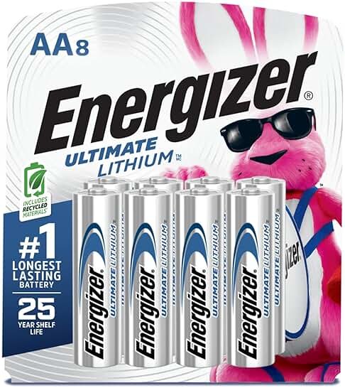 Energizer Ultimate Lithium AA Batteries (8 Pack), 1.5V Lithium Double A Batteries - Product Image
